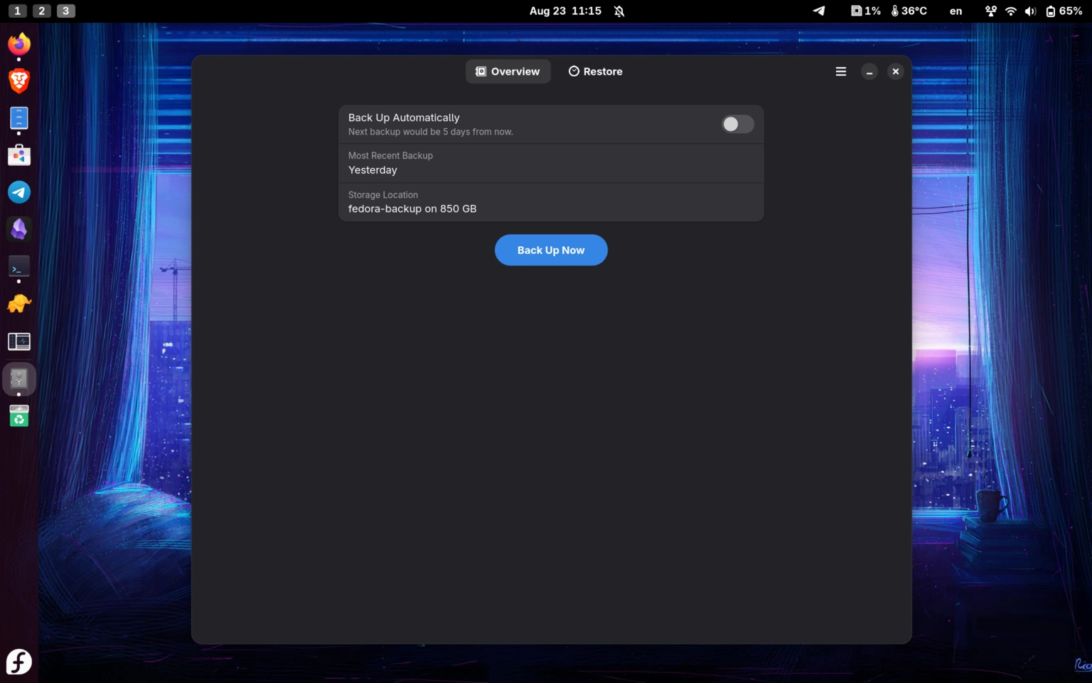 Deja Dup Backup Tool on Linux