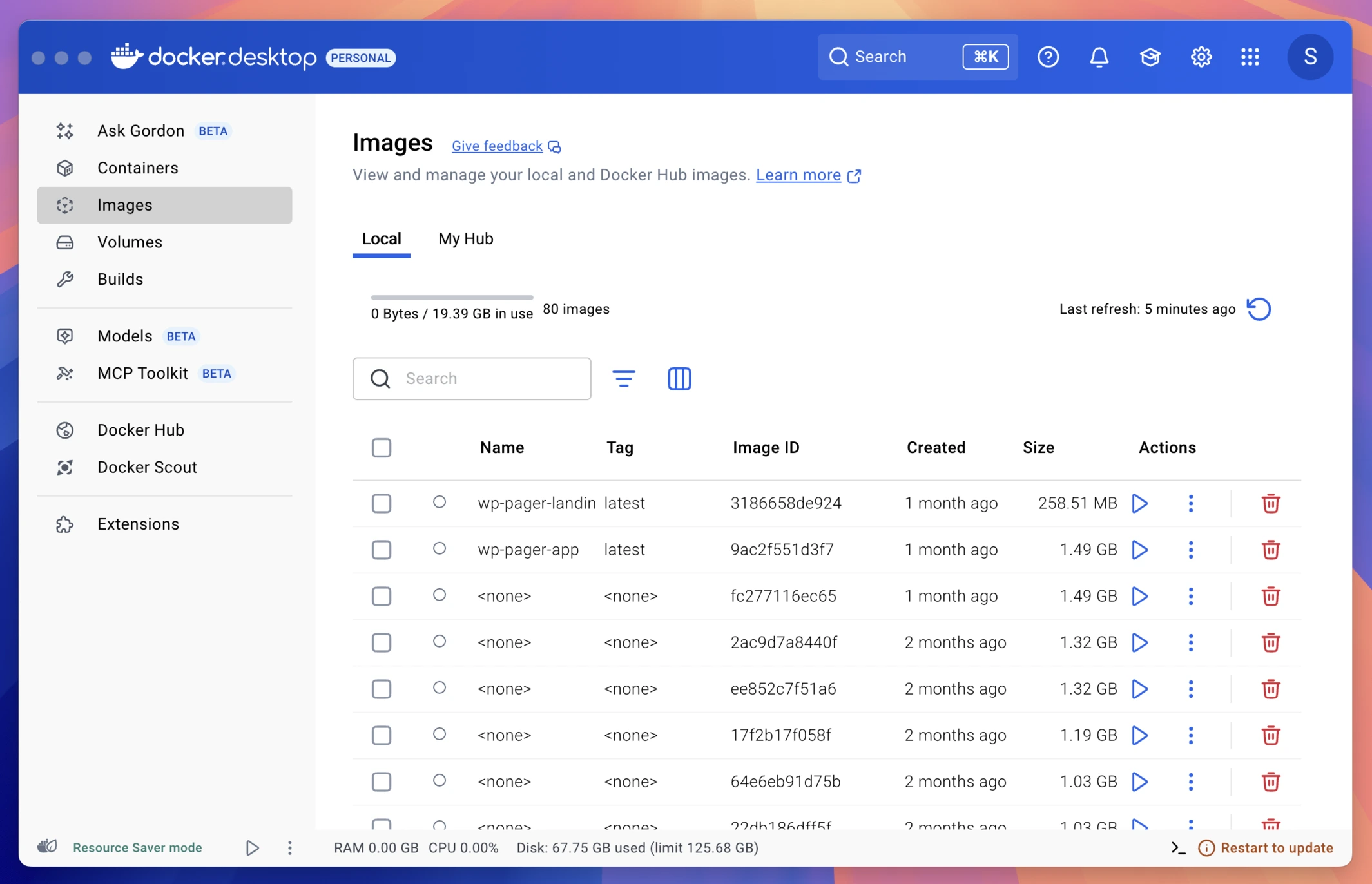 Docker Desktop app on macOS
