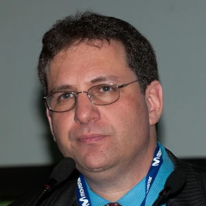 Kevin Mitnick in glasses, hacker and a computer security consultant