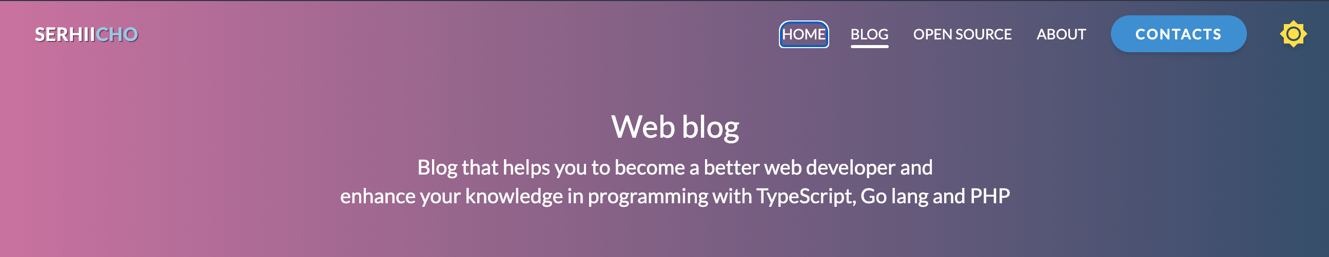 Screenshot of the navbar on serhii.io