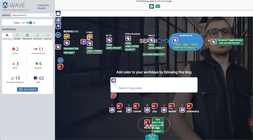 WAVE inspection example